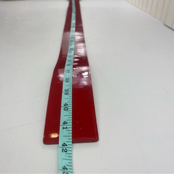 Apt. 9 Women’s Red Patent‎ Leather High Waist Rectangle Buckle Fashion Belt - Picture 7 of 10